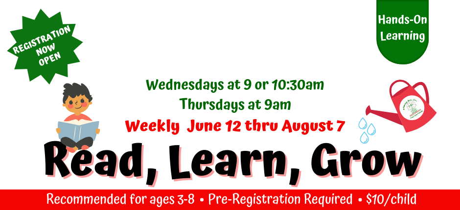 Our Read, Learn, Grow programming returns June 12. Register today!