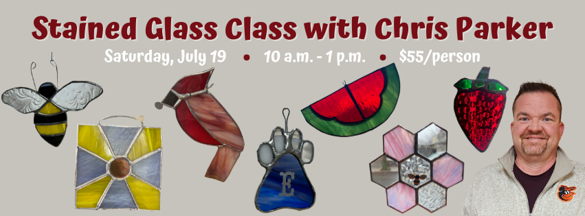 Our Summer Stained Glass Class will be held Saturday, July 19 at 10am.