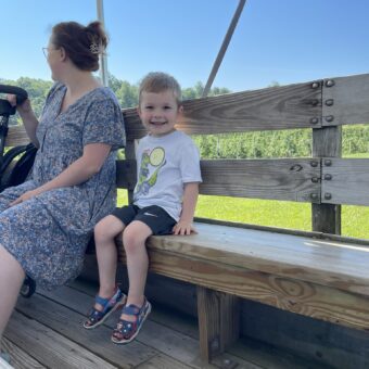 Family on wagon ride