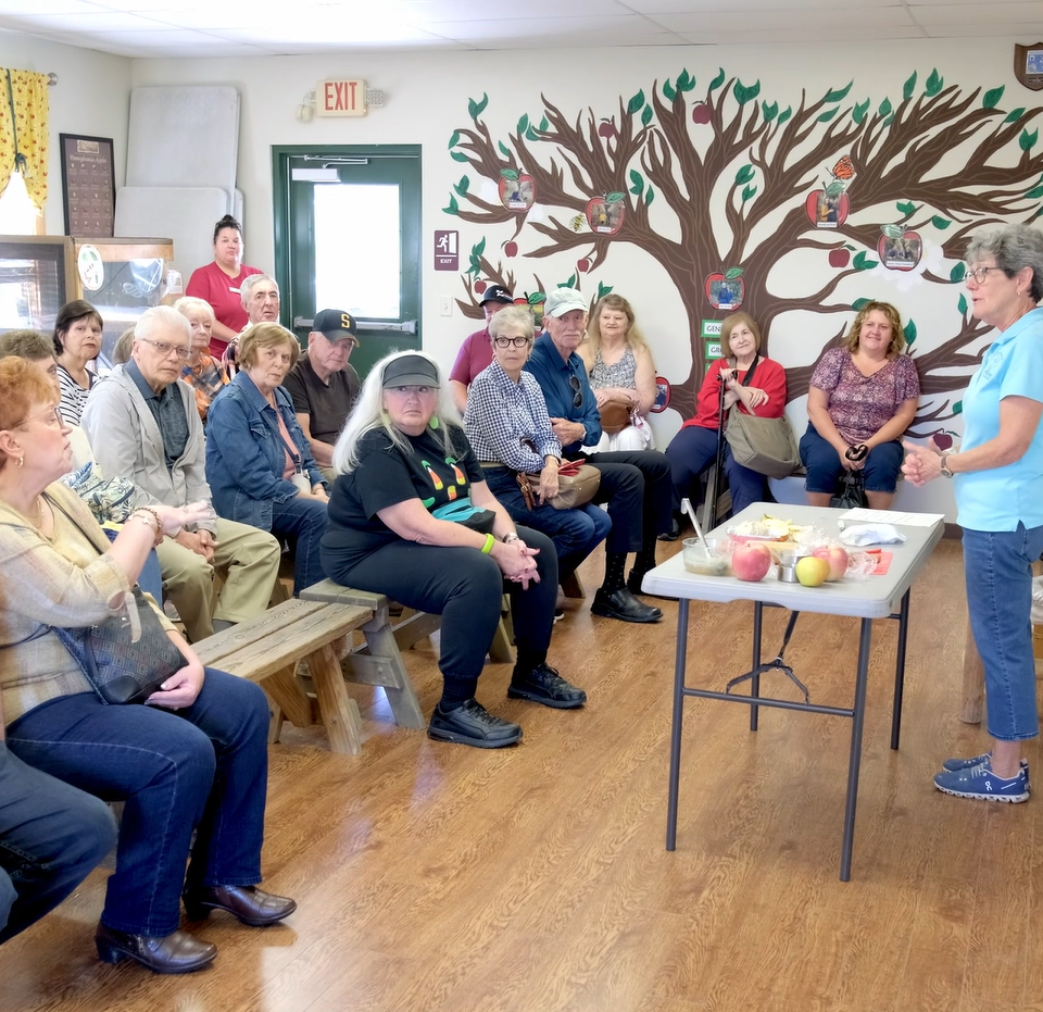Tour Guide talking with Tour Group