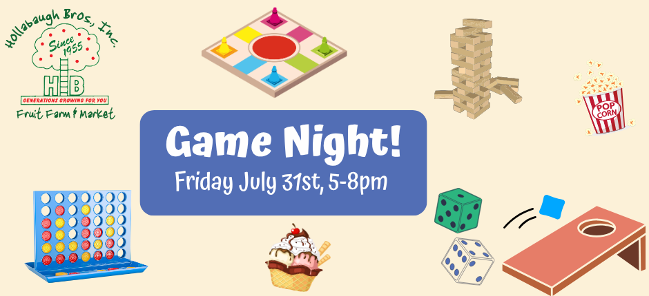 Family Game Night, July 31st, 5-8pm