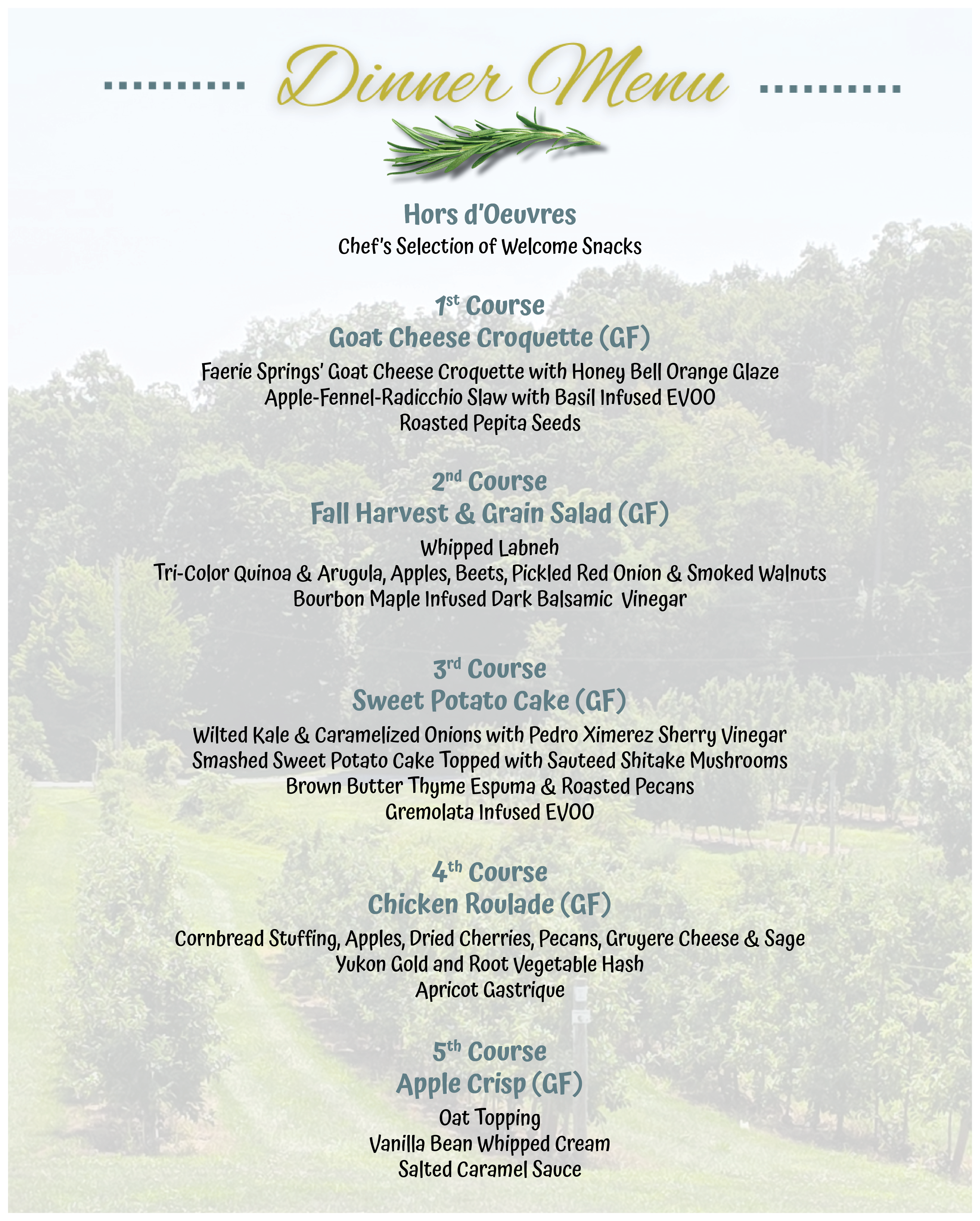 Dinner Menu